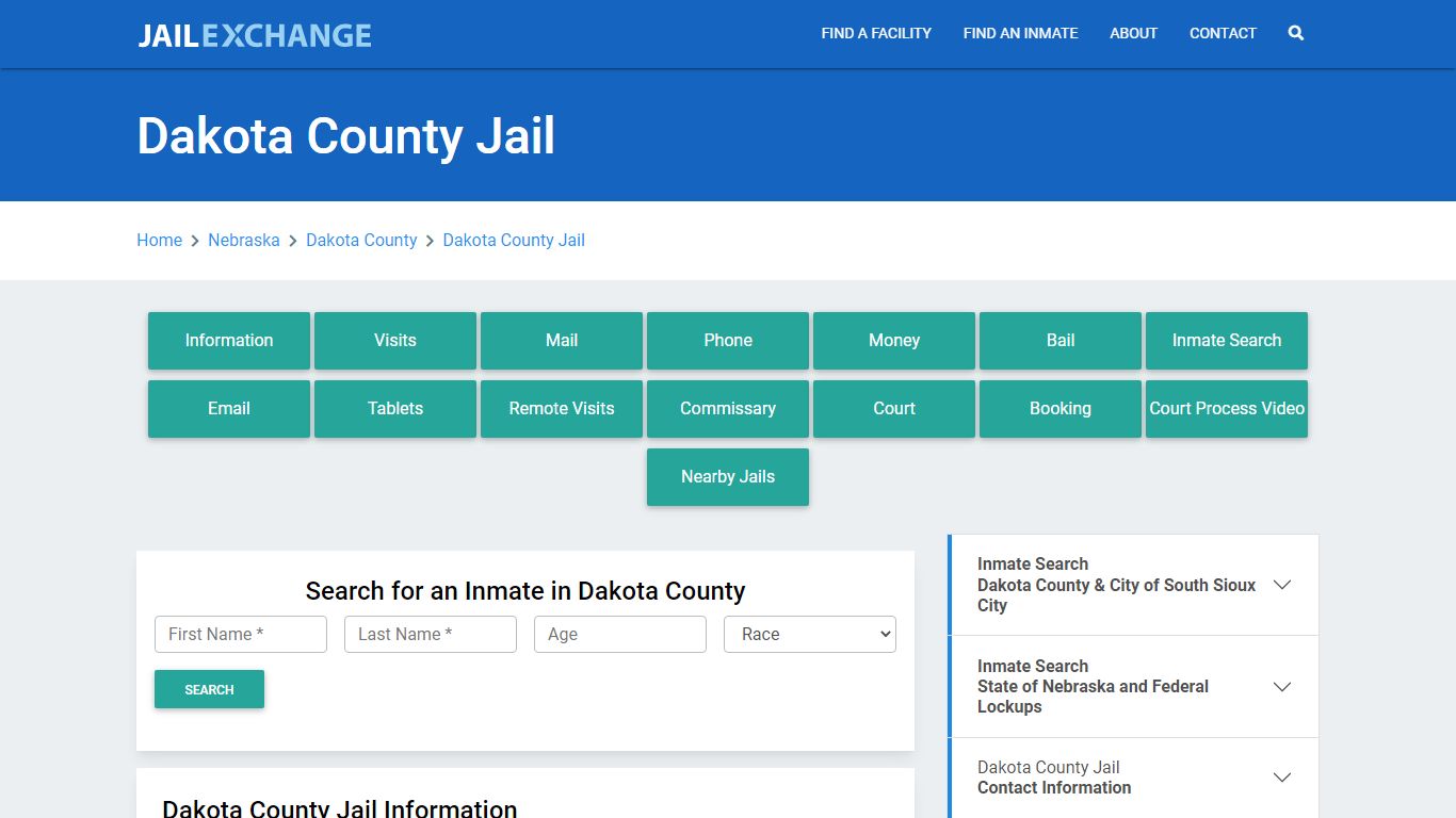 Dakota County Jail Roster Lookup, NE, Inmate Search